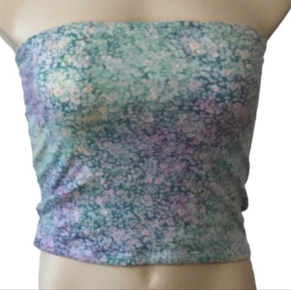 Wild Fable Floral Cropped Tube Top - Picture 4 of 5